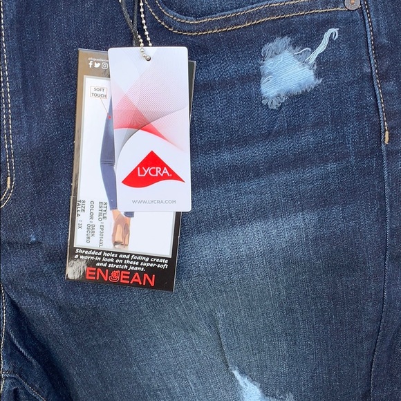 {Enjean}Size 3XL Distressed Ankle Skinny Jeans - Picture 7 of 8